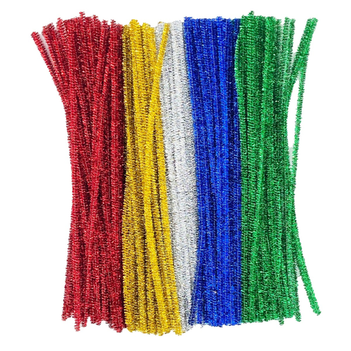 Glitter Pipe Cleaners - Pack of 100 Gold