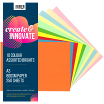 Paper A3 10 Bright Colours 80gsm - Pack of 250