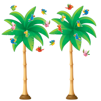 Tropical Palm Trees Bulletin Board