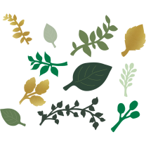 Green and Gold Paper Leaves