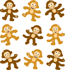 Monkeys Sparkle Stickers