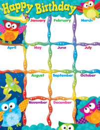 Owl-Stars Birthday Chart