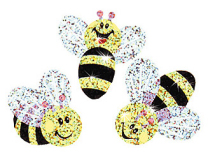 Buzzing Bumblebees Sparkle Stickers