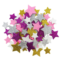 Glitter Stars Foam Stickers - Pack of 66