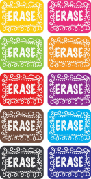 Colourful Erase Whiteboard Erasers - Pack of 10