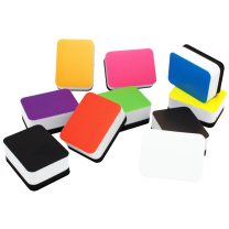 Colourful Magnetic Mini Whiteboard Erasers - Pack of 10