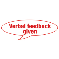 Verbal feedback given Stamp