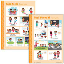 Ngā Mihi, Ngā Poroaki - Greetings and Farewells Bilingual Chart Set