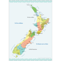 Māori Map of New Zealand Chart