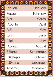 Months of the Year Samoan Bilingual Chart