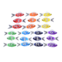 Rainbow Gel Number Fish - Pack of 21