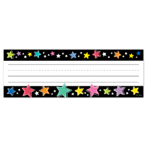 Colourful Stars on Black Classroom Labels