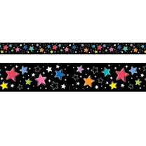 Colourful Stars on Black Trimmer
