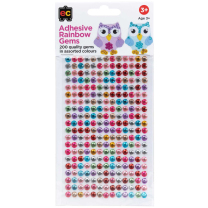 Adhesive Rainbow Gems - Pack of 200