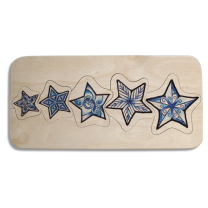 Five Blue Stars Wooden Puzzle