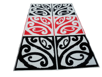 Mangopare Maori Design Mat - Red White & Black