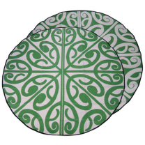 Korero Maori Design Mat - Green & White