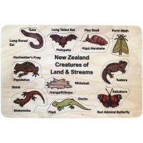 NZ Creatures of Land and Streams Wooden Puzzle