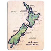 New Zealand Map Bilingual Wooden Puzzle