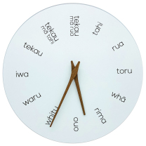 Te Reo Wooden Clock
