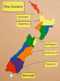 New Zealand Cities Map Wooden Puzzle