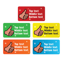 Thumbs Up Rectangle Personalised Stickers