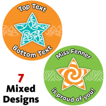 Maori Pattern Stars Personalised Stickers