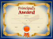 Principals Award-blue and gold