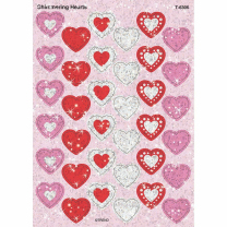 Shimmering Hearts Sparkle Stickers