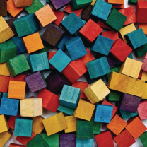 Coloured Wood Cubes - 1.6cm