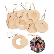 Wooden Photo Frame Ornaments - Set of 12