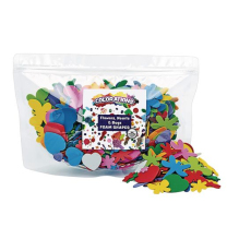 Flowers Hearts and Bugs Foam Shapes - 500 pieces