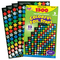 Colourful Foil Stars Stickers Variety Pack