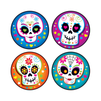 Colourful Skulls Stinky Stickers