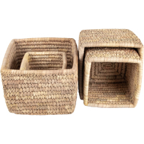 Natural Square Baskets - Set of 4