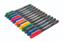 Teachables Thinline Permanent Assorted Colours Markers - Pack of 12