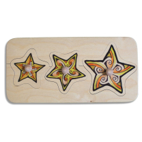 Three Stars Peg Wooden Puzzle