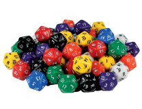 Large 20-Sided Numbered Dice - Set of 5
