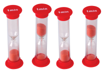 Small 1 Minute Sand Timers - Set of 4