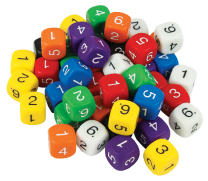 6-Sided Numbered Dice - Set of 5